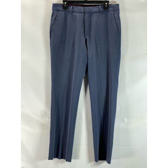 EGARA Men's Blue Flat Front Dress Pants SZ 33X30 - Picture 1 of 13